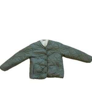 Brixton Reversible Sherpa Padded Jacket Military Olive Quilted